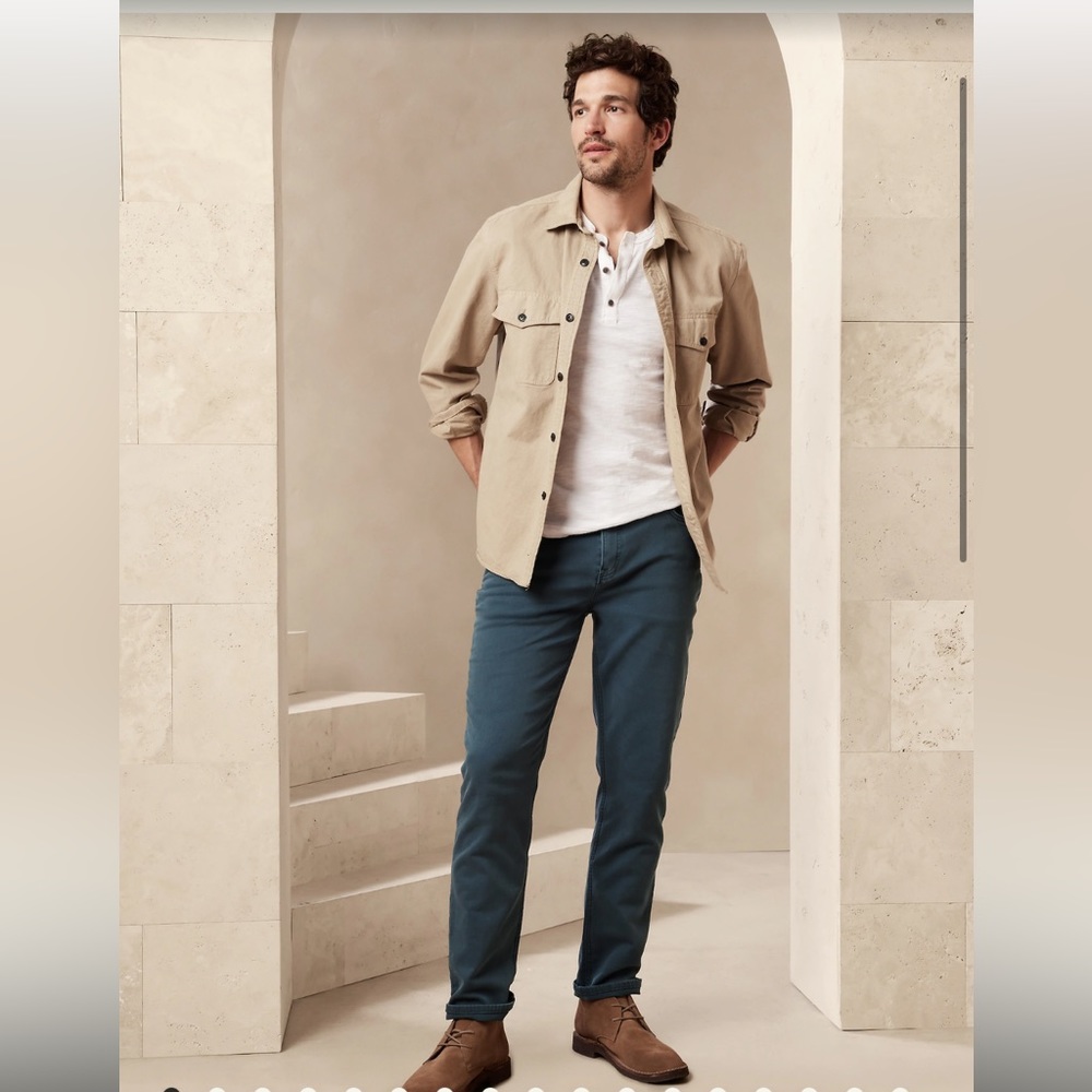 Banana Republic Bronze Brown SLIM TRAVELER PANT 35x30